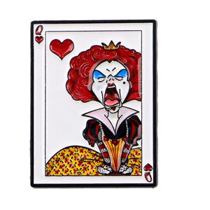 Queen of Hearts Playing Card Enamel Pin – Alice in Wonderland Disney Inspired